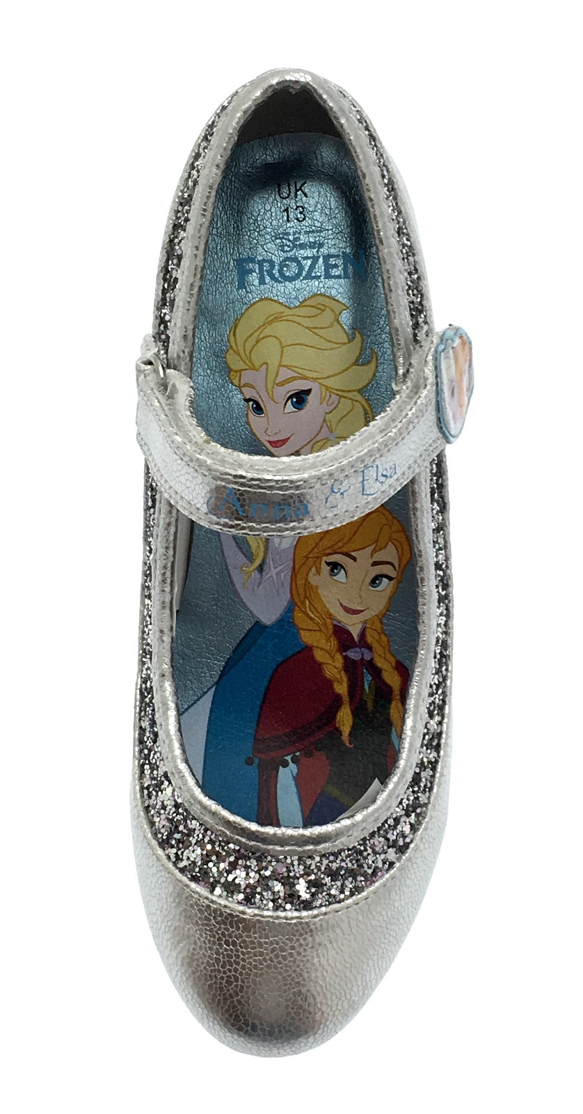 Kids Girls Disney Frozen Dress Up Shoes Glitter Princess Low Heels